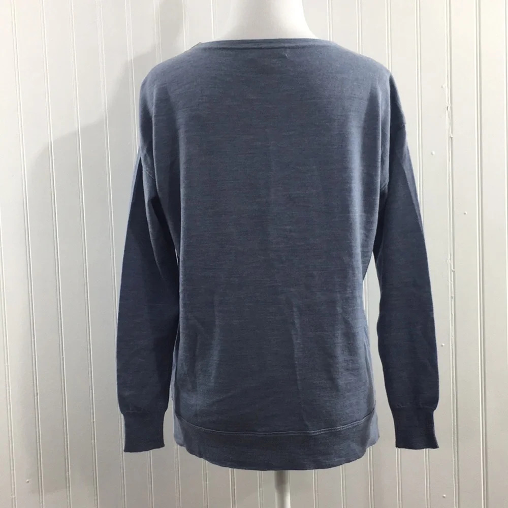 J. Crew Gray Merino Wool Shoulder Zip‎ Sweater Womens XS Pullover - Picture 3 of 11